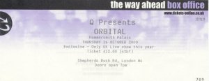 Orbital Ticket - London Palais