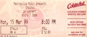 Bristol Colston Ticket